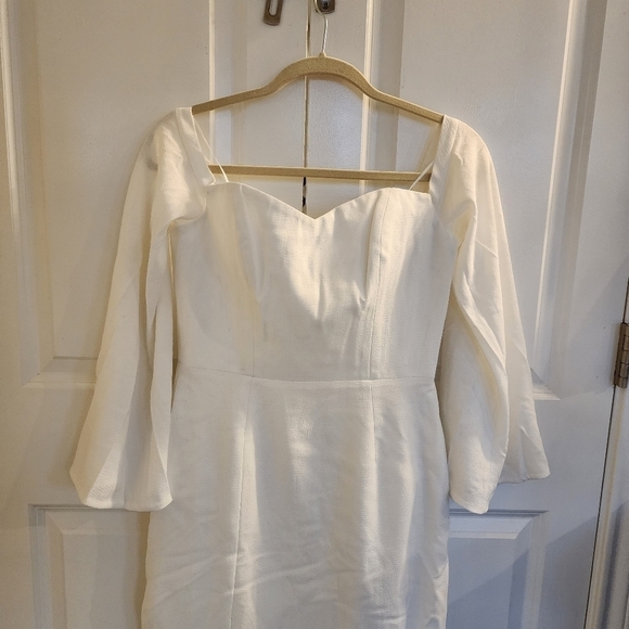 BHLDN Dress The Population Erin white off the shoulder cocktail mini Midi dress - Picture 14 of 16